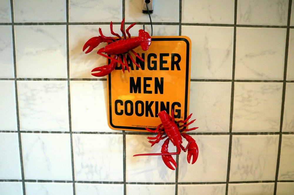 Danger! Men cooking!